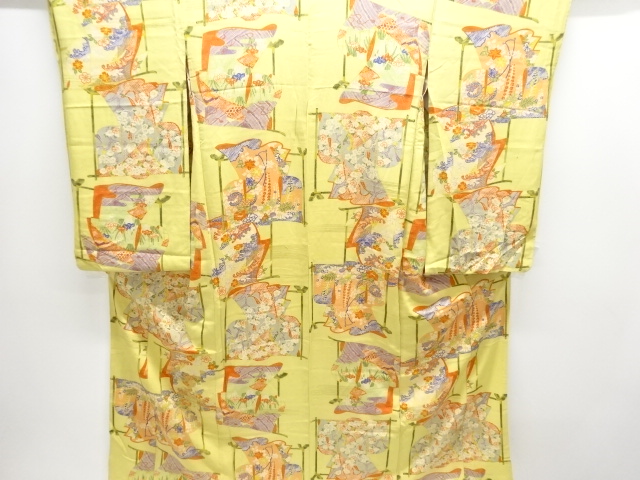 JAPANESE KIMONO / ANTIQUE KIMONO / SILK / KINSHA / TAGASODE PATTERN
